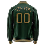 Custom Green Old-Gold Solid Color Varsity Letterman Jacket JA02240617JG200