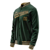 Custom Green Old-Gold Solid Color Varsity Letterman Jacket JA02240617JG200