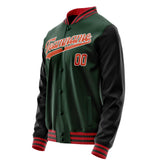 Custom Green Orange Solid Color Varsity Letterman Jacket JA02240617JG201