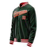 Custom Green Orange Solid Color Varsity Letterman Jacket JA02240617JG203