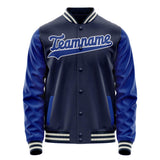 Custom Navy Royal Solid Color Varsity Letterman Jacket JA02240617KZ276