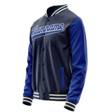 Custom Navy Royal Solid Color Varsity Letterman Jacket JA02240617KZ276