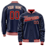 Custom Navy Red Solid Color Varsity Letterman Jacket JA02240617KZ282