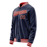 Custom Navy Red Solid Color Varsity Letterman Jacket JA02240617KZ282