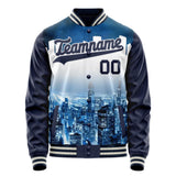 Custom Navy Navy 3D New York City Varsity Letterman Jacket JA02240617KZ289