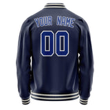 Custom Navy Royal Solid Color Varsity Letterman Jacket JA02240617KZ290