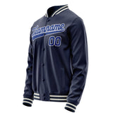 Custom Navy Royal Solid Color Varsity Letterman Jacket JA02240617KZ296