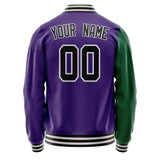 Custom Purple Kelly-Green Split Varsity Letterman Jacket JA02240617KZ358