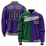 Custom Purple Kelly-Green Split Varsity Letterman Jacket JA02240617KZ358