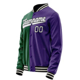 Custom Purple Kelly-Green Split Varsity Letterman Jacket JA02240617KZ358