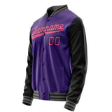 Custom Purple Pink Solid Color Varsity Letterman Jacket JA02240617KZ364