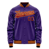 Custom Purple Red Solid Color Varsity Letterman Jacket JA02240617KZ369