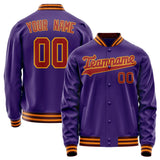 Custom Purple Red Solid Color Varsity Letterman Jacket