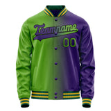 Custom Purple Kelly-Green Gradient Varsity Letterman Jacket JA02240617KZ370