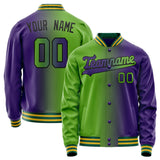 Custom Purple Kelly-Green Gradient Varsity Letterman Jacket