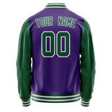 Custom Purple Kelly-Green Solid Color Varsity Letterman Jacket JA02240617KZ379