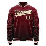 Custom Crimson Cream Solid Color Varsity Letterman Jacket JA02240617KZ510