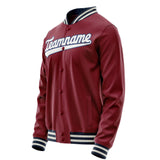 Custom Crimson White Solid Color Varsity Letterman Jacket JA02240617KZ514