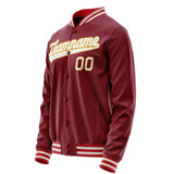 Custom Crimson White Solid Color Varsity Letterman Jacket JA02240617KZ522