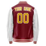 Custom Crimson White Solid Color Varsity Letterman Jacket JA02240617KZ527