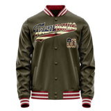 Custom Olive Cream Vintage Usa Flag Varsity Letterman Jacket JA02240617LH304