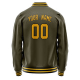 Custom Olive Gold Solid Color Varsity Letterman Jacket JA02240617LH315