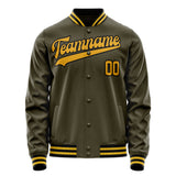 Custom Olive Gold Solid Color Varsity Letterman Jacket JA02240617LH315