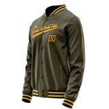 Custom Olive Gold Solid Color Varsity Letterman Jacket JA02240617LH315