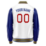 Custom White Royal Solid Color Varsity Letterman Jacket JA02240617LH452