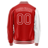 Custom White Red Split Varsity Letterman Jacket JA02240617LH455