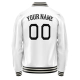 Custom White Black Solid Color Varsity Letterman Jacket JA02240617LH457