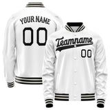 Custom White Black Solid Color Varsity Letterman Jacket