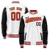 Custom White Black Solid Color Varsity Letterman Jacket