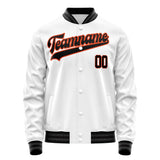 Custom White Black Solid Color Varsity Letterman Jacket JA02240617LH462