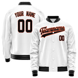 Custom White Black Solid Color Varsity Letterman Jacket