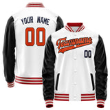 Custom White Black Solid Color Varsity Letterman Jacket JA02240617LH463