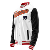 Custom White Black Solid Color Varsity Letterman Jacket JA02240617LH463