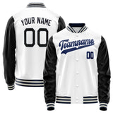 Custom White Black Solid Color Varsity Letterman Jacket JA02240617LH465