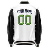 Custom White Black Solid Color Varsity Letterman Jacket JA02240617LH467