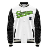 Custom White Black Solid Color Varsity Letterman Jacket JA02240617LH467