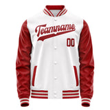 Custom White Texas-Orange Solid Color Varsity Letterman Jacket JA02240617LH470