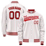 Custom White Red Red Pinstripe Varsity Letterman Jacket JA02240617LH474