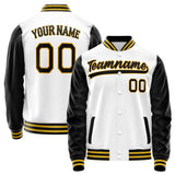 Custom White Black Solid Color Varsity Letterman Jacket JA02240617LH475