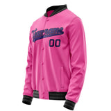 Custom Pink Purple Solid Color Varsity Letterman Jacket JA02240617SH307