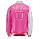 Custom Pink White Split Varsity Letterman Jacket JA02240617SH308