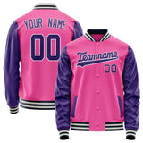 Custom Pink Purple Solid Color Varsity Letterman Jacket