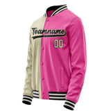 Custom Pink Cream Split Varsity Letterman Jacket JA02240617SH313