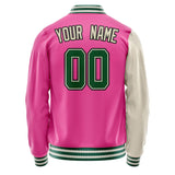 Custom Pink Cream Split Varsity Letterman Jacket JA02240617SH319