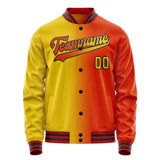 Custom Orange Yellow Gradient Varsity Letterman Jacket JA02240617XE332