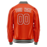 Custom Orange Gray Solid Color Varsity Letterman Jacket JA02240617XE343